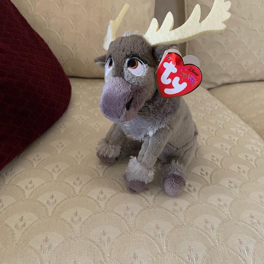 Ty Beanie Babies Sven The Reindeer Disney Sparkle Stuffed Animal Plush Toy 2015